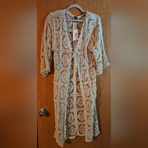 Anthropology RAJ Cream Crochet Cardigan One Size NWT's